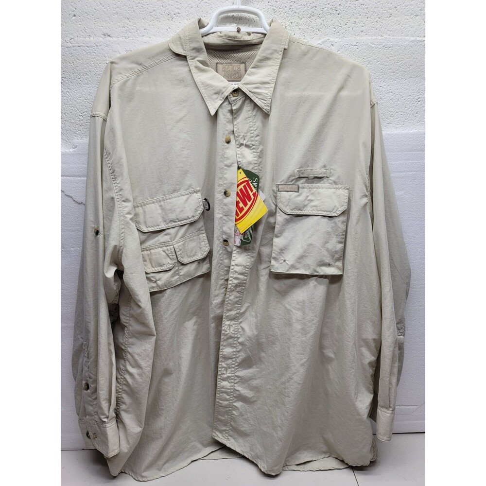 Vtg Sports Afield Men's Shooting Fishing Shirt Sz 3XL Vented Lightweight Gray